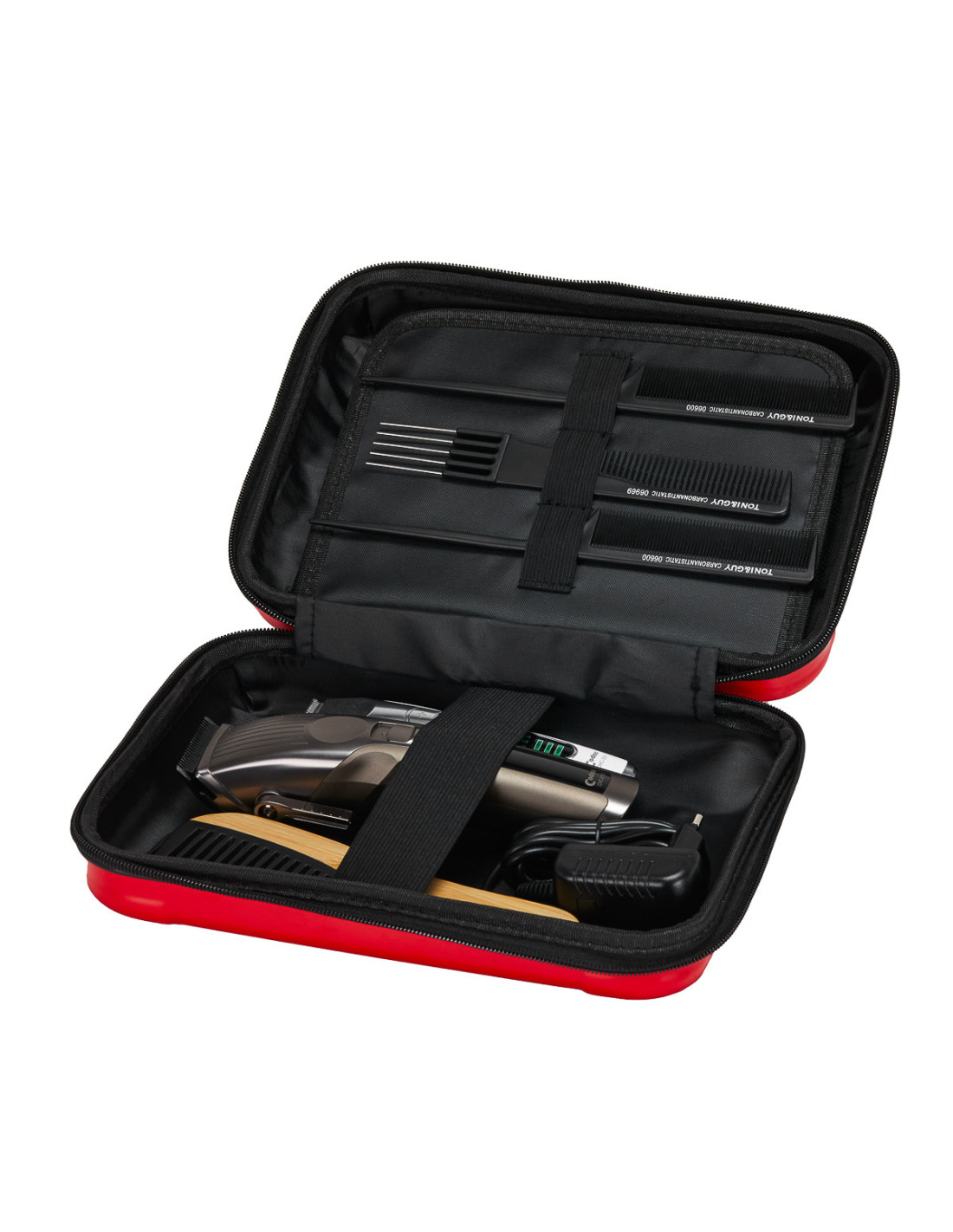 Kuferek walizka fryzjerska barberska czerwona 