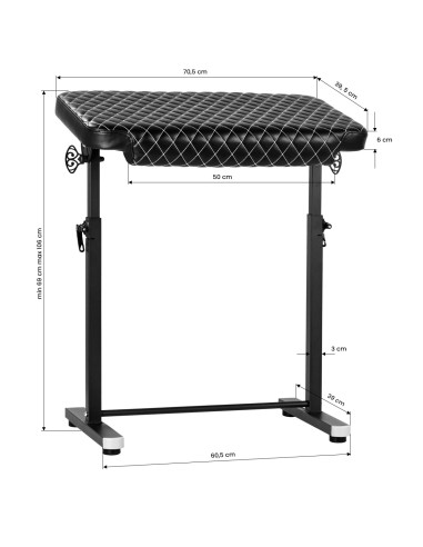 Podłokietnik do tatuażu Pro Ink 718 negro pik W 