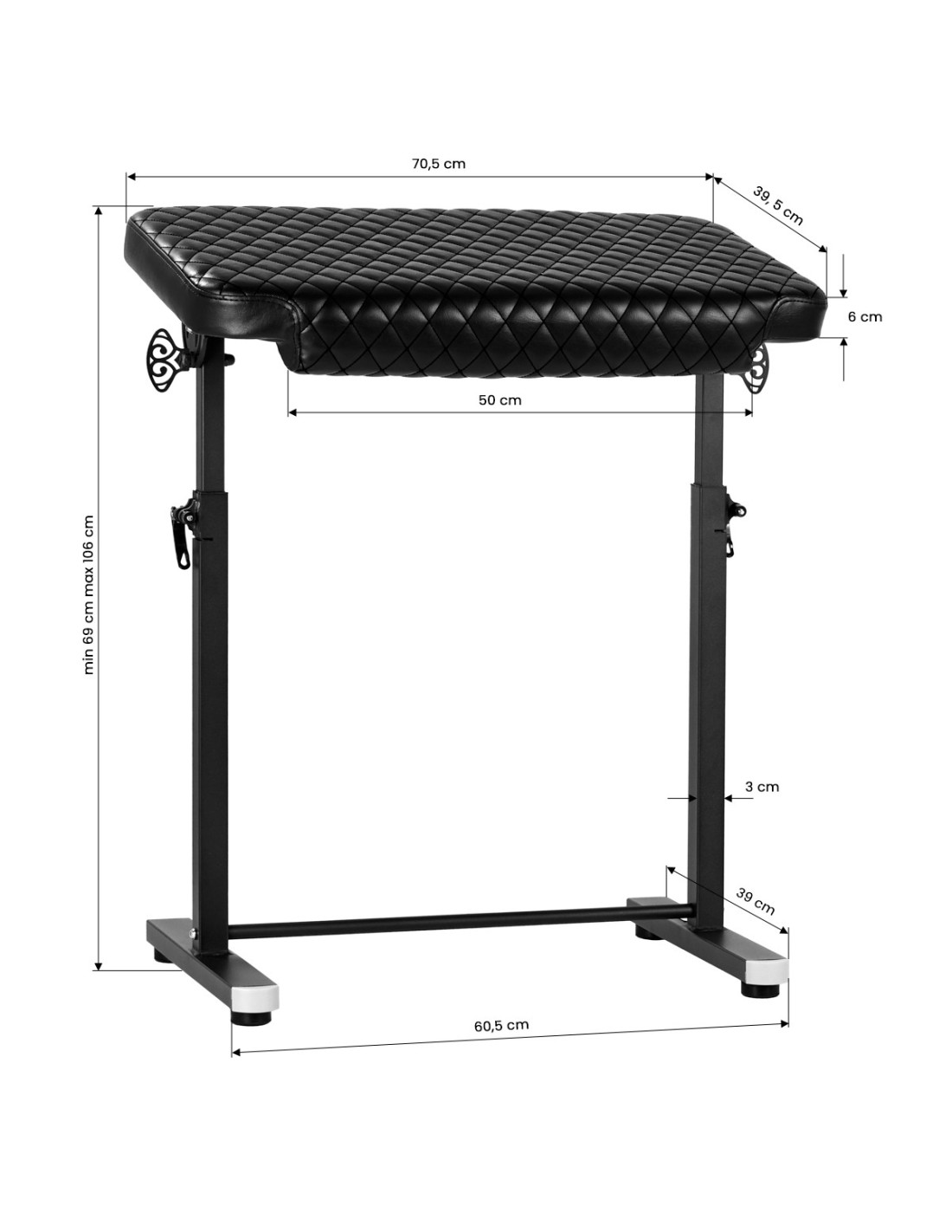 Podłokietnik do tatuażu Pro Ink 718 czarny pik B 