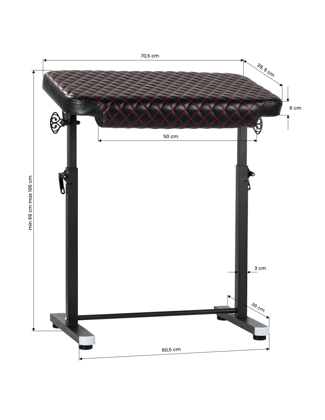 Podłokietnik do tatuażu Pro Ink 718 czarny pik R 