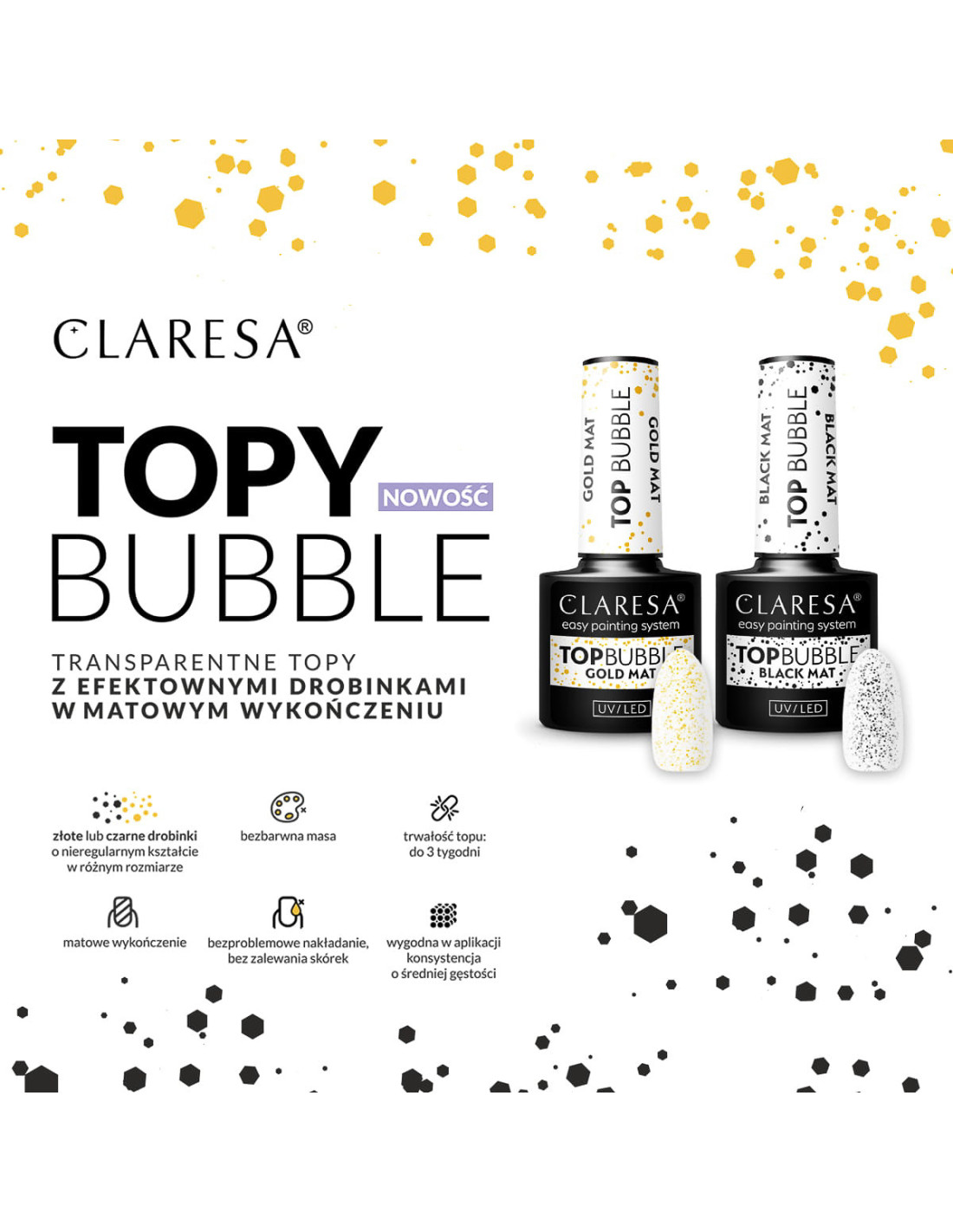 Claresa Top Bubble black Matt No wipe -5g 