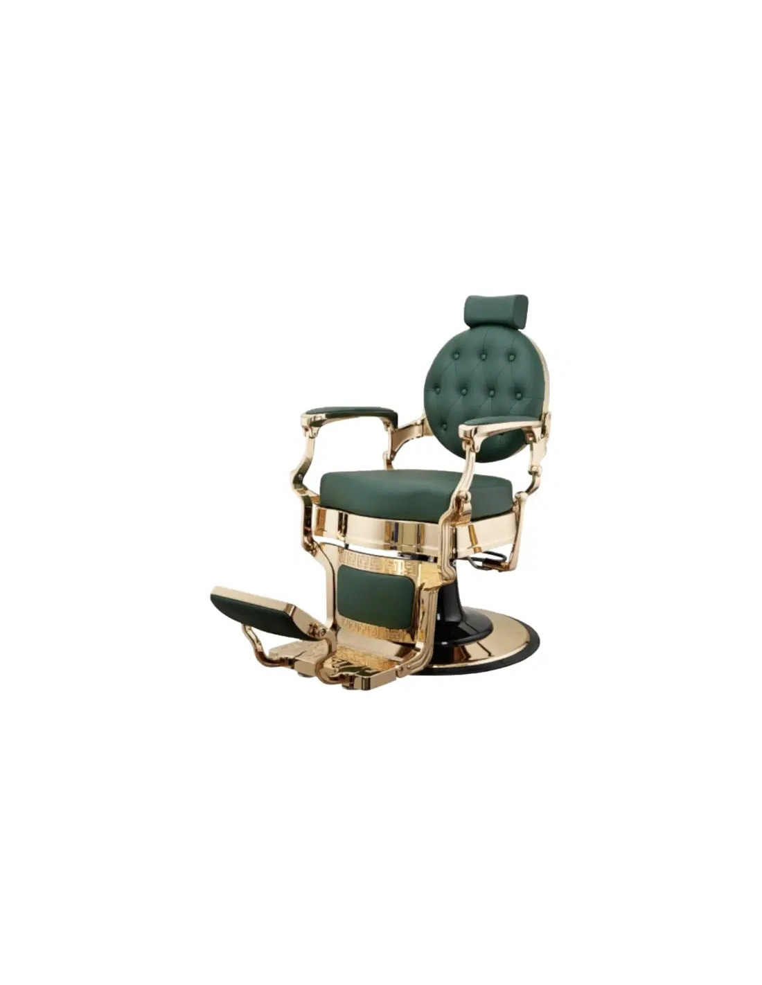 Fotel fryzjerski Florence Gold Green – Vintage Premium & Comfort Pro