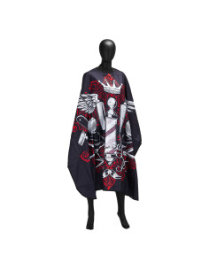 Cape de barbier avec collier en caoutchouc j-457