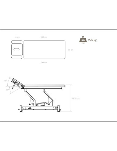 Fysiotherapietafel EL022Black Thaise elektrische behandeltafel zwart