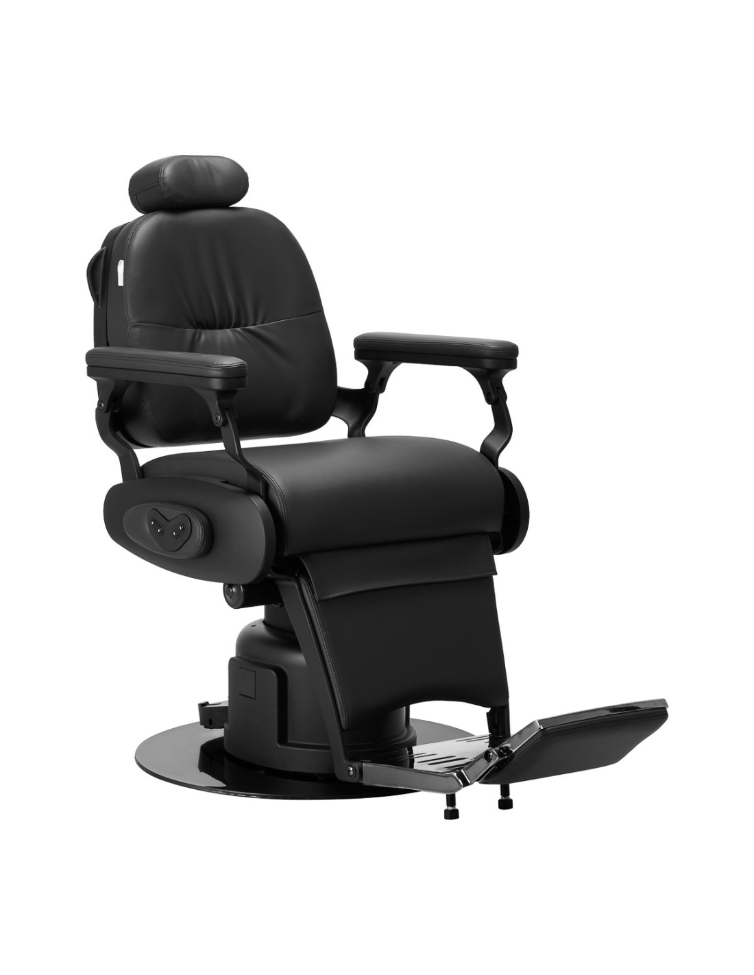 Fauteuil Barbier Électrique Noir avec Réglages Motorisés Haute Précision 