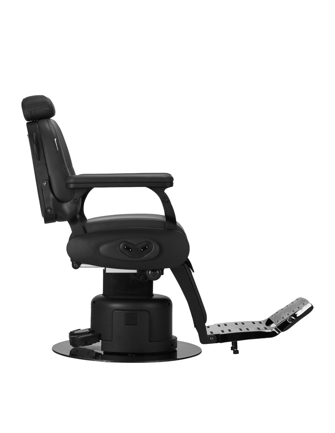 Black Electric Barber chair with High Precision Motorized Adjustments 