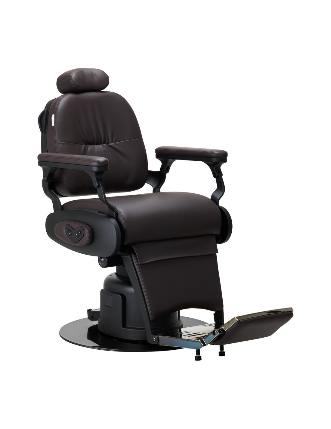 Fauteuil Barbier Électrique Brun – Réglages Motorisés Haute Précision 