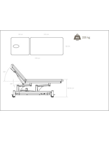 Fysiotherapietafel EL02Zwart Watsu Elektrische behandeltafel Zwart