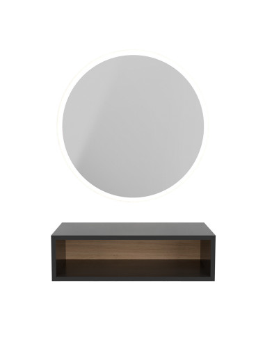 Miroir Rond LED NASK noir