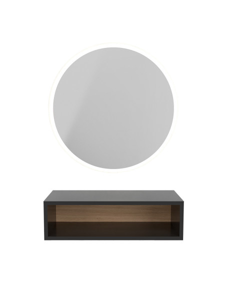 Miroir Rond LED NASK noir