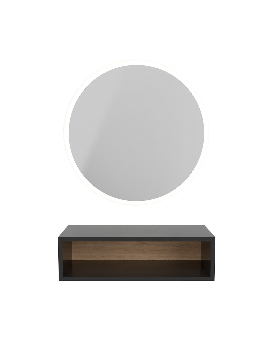Miroir Rond LED NASK noir