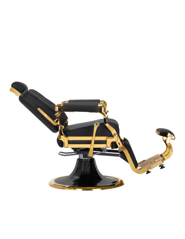 Fotel fryzjerski Royal Prestige GOLD-BLACK – luksus, wygoda i pełna kontrola