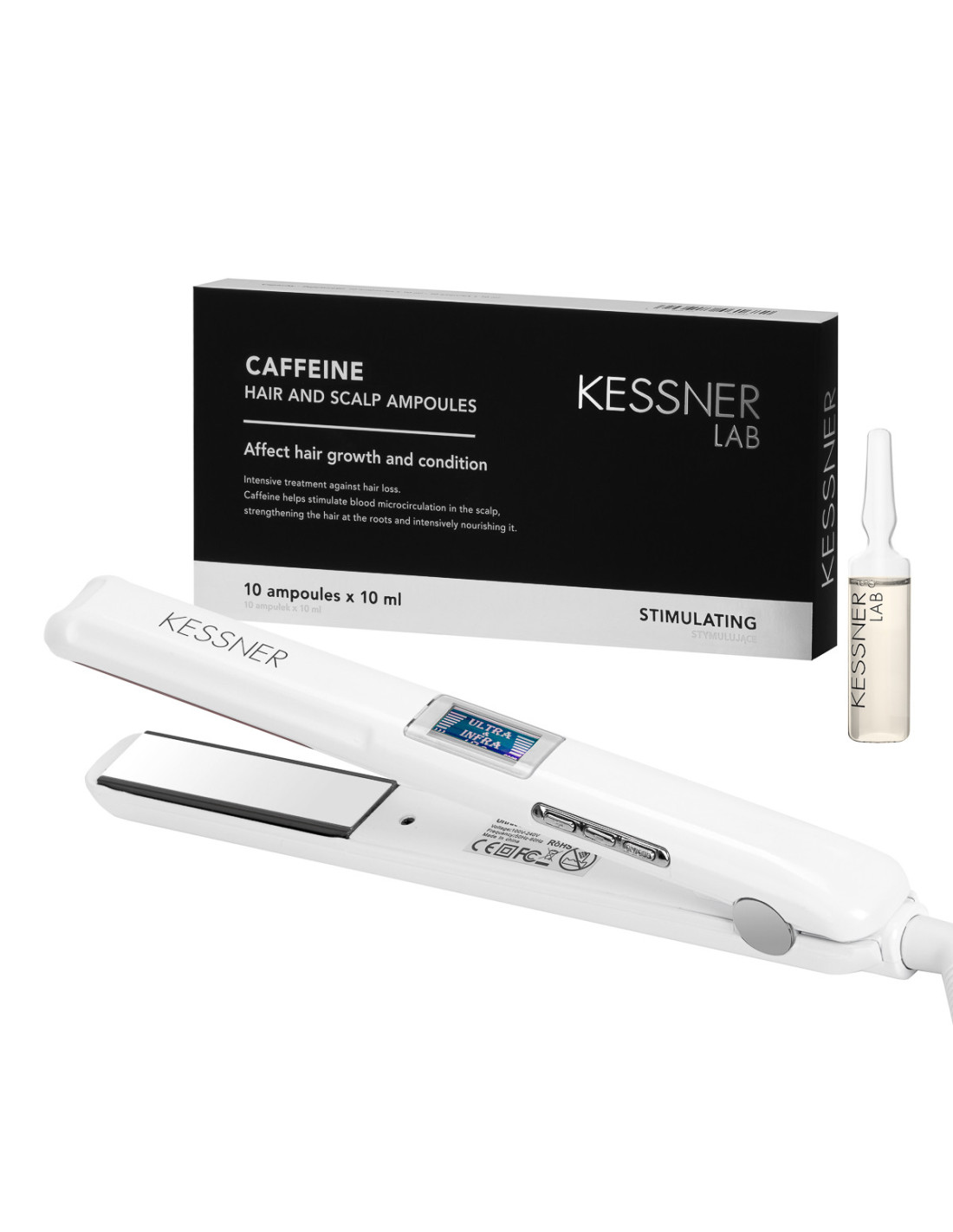 Kessner Hair Kit: Dispositivo ad Ultrasuoni e Fiale alla Caffeina 