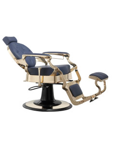Fauteuil Barbier Florence Bleu & Or – Élégance Chromatique & Confort Pro