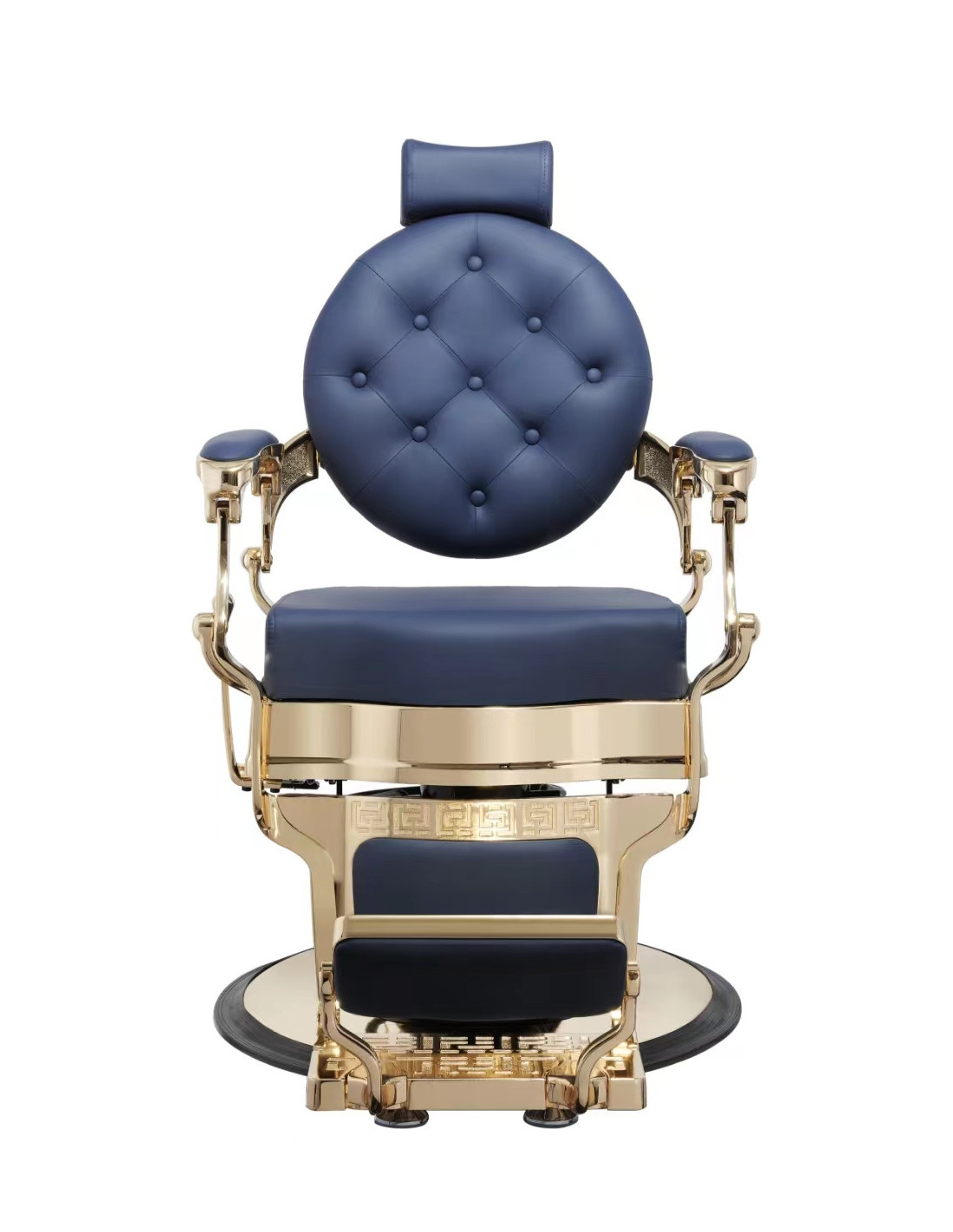 Poltrona da barbiere Florence blu oro 