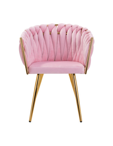 4Rico krzesło QS-GW06G aksamit różowe