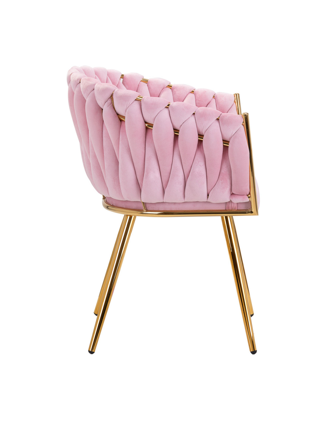 4Rico krzesło QS-GW06G aksamit różowe 