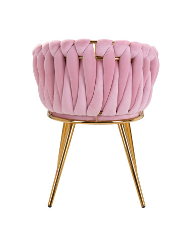 4Rico krzesło QS-GW06G aksamit różowe 