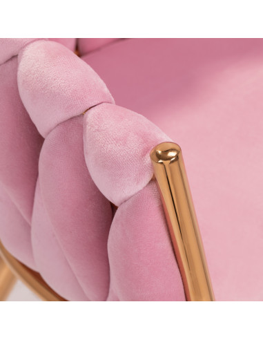 4Rico krzesło QS-GW06G aksamit różowe 
