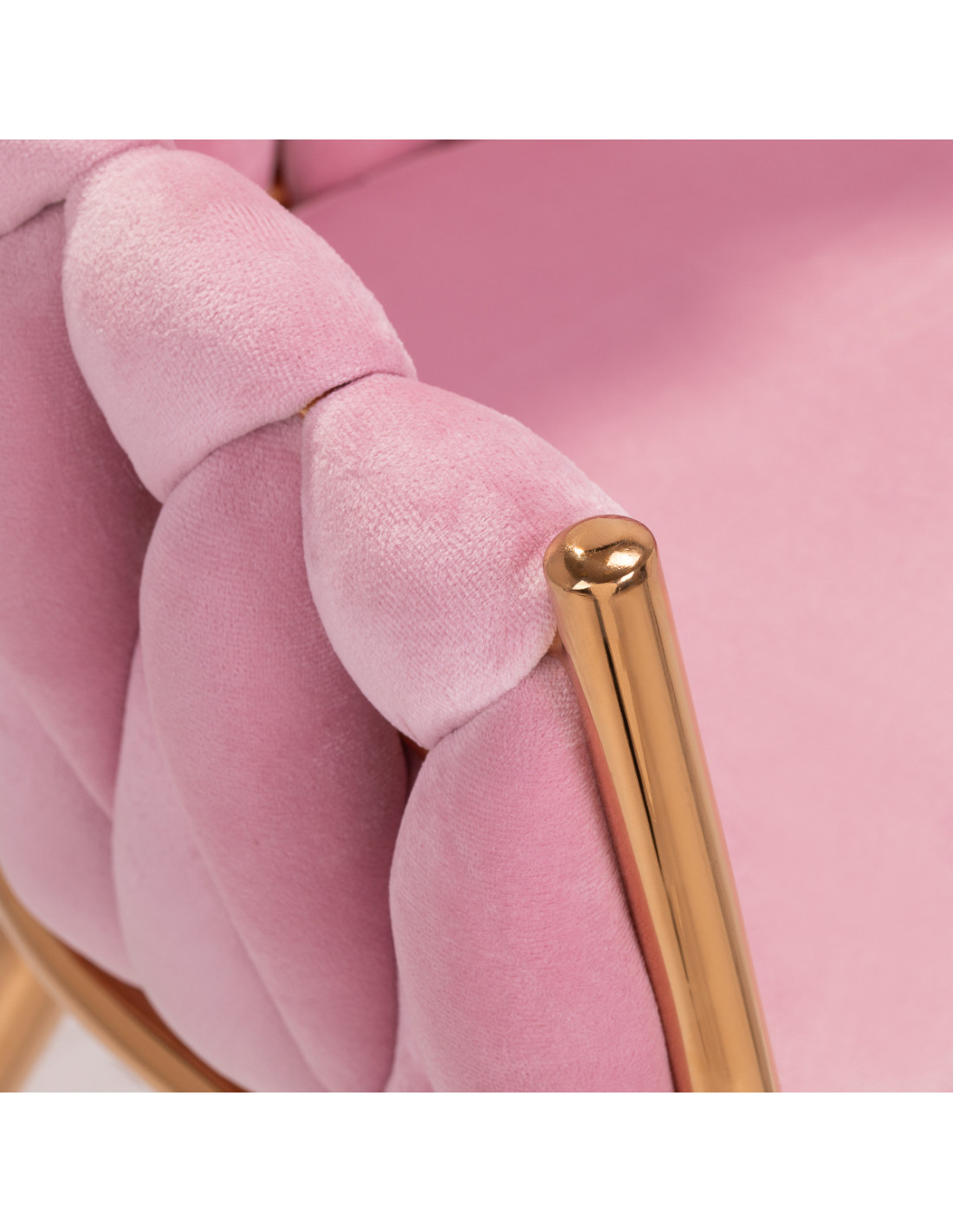 4Rico krzesło QS-GW06G aksamit różowe 