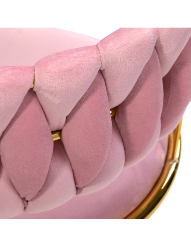 4Rico krzesło obbrotowe QS-GW01G aksamit różowe 