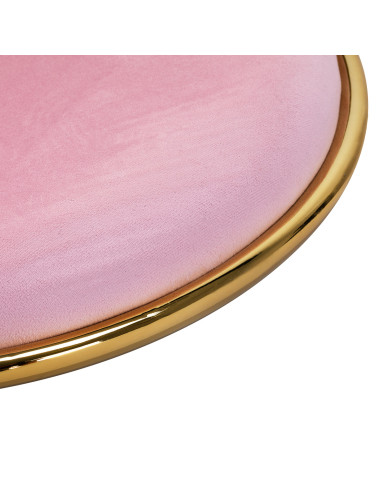 4Rico krzesło obrotowe QS-GW01G aksamit różowe 