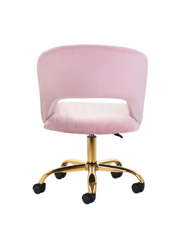 4Rico krzesło obbrotowe QS-OF212G aksamit różowe 