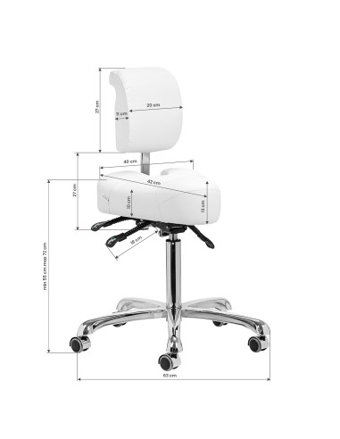 Taboret podologiczny 1005 Giovanni biały 