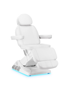 Cadeira de beleza elétrica de luxo Sillon 3 motores branca com controle remoto e pedal