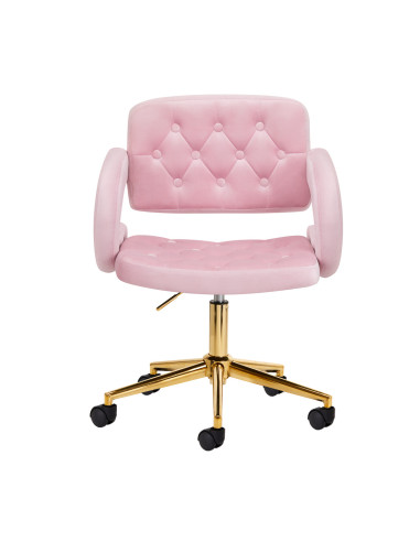 4Rico Krzesło obrotowe QS-OF213G aksamit różowe
