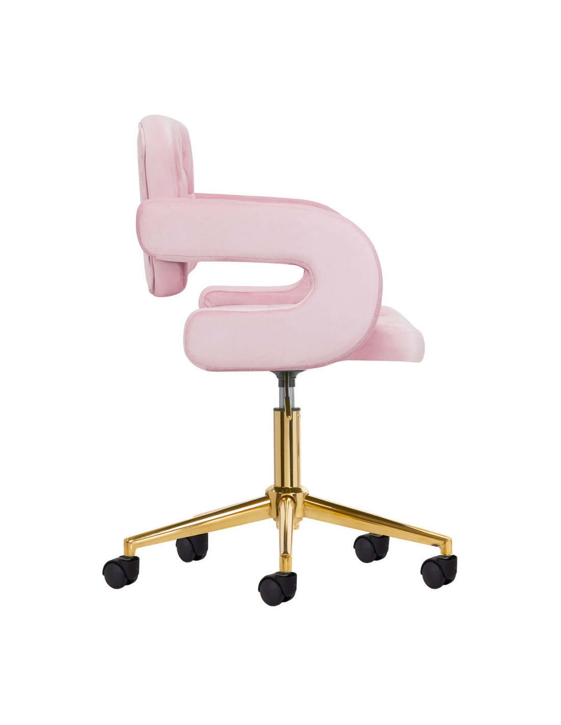 4Rico Krzesło obbrotowe QS-OF213G aksamit różowe 