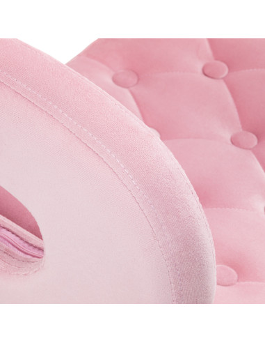 4Rico Krzesło obbrotowe QS-OF213G aksamit różowe 