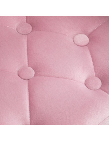 4Rico Krzesło obrotowe QS-OF213G aksamitne różowe 