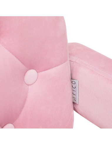 4Rico Krzesło obrotowe QS-OF213G aksamit różowe 