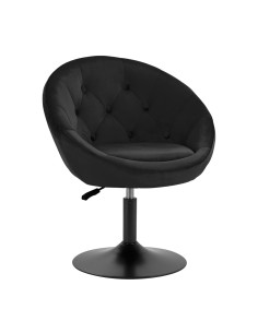 Black velvet upholstered chair