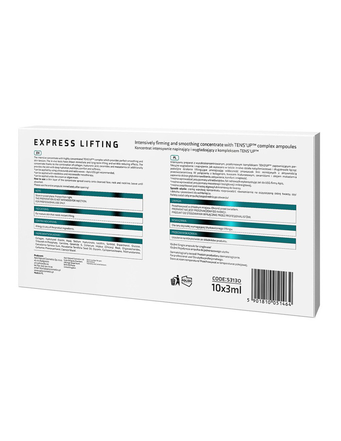 Apis ampulki concentrated z kompleksem tens uptm 10 x 3 ml  