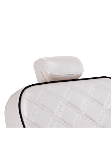 Poltrona da barbiere Eleganzo Pearl White: design puro e comfort professionale