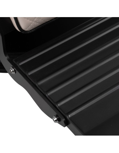 Silla de barbero Eleganzo en blanco perla: diseño puro y comodidad profesional