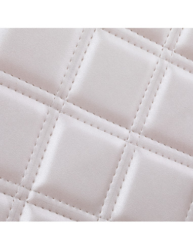 Silla de barbero Eleganzo en blanco perla: diseño puro y comodidad profesional