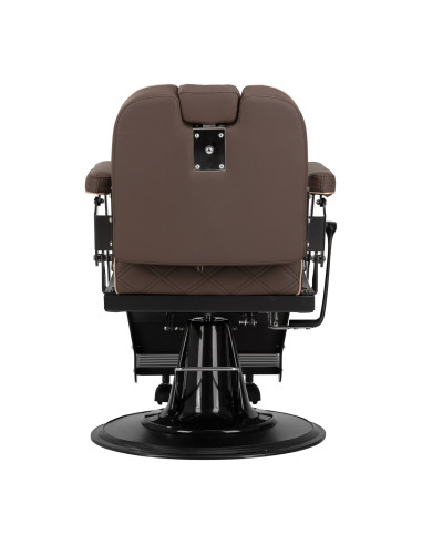 Silla de barbero Eleganzo marrón y negra: estilo auténtico y estructura sólida