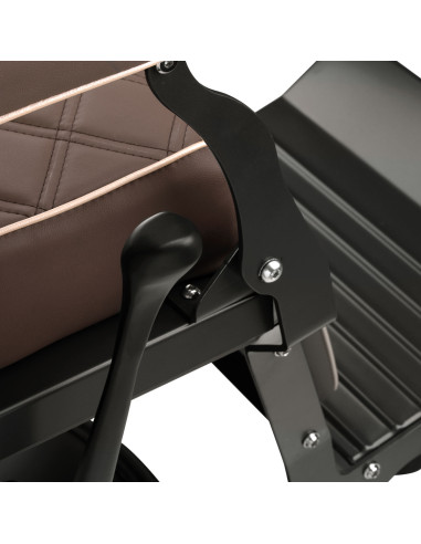 Silla de barbero Eleganzo marrón y negra: estilo auténtico y estructura sólida