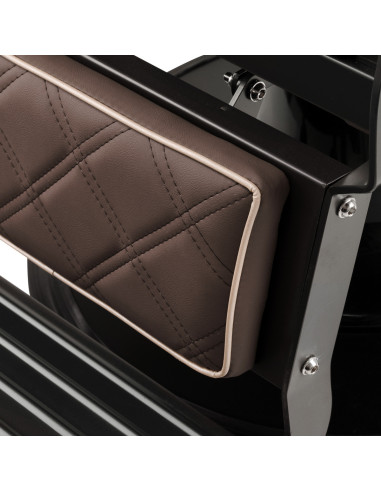Silla de barbero Eleganzo marrón y negra: estilo auténtico y estructura sólida