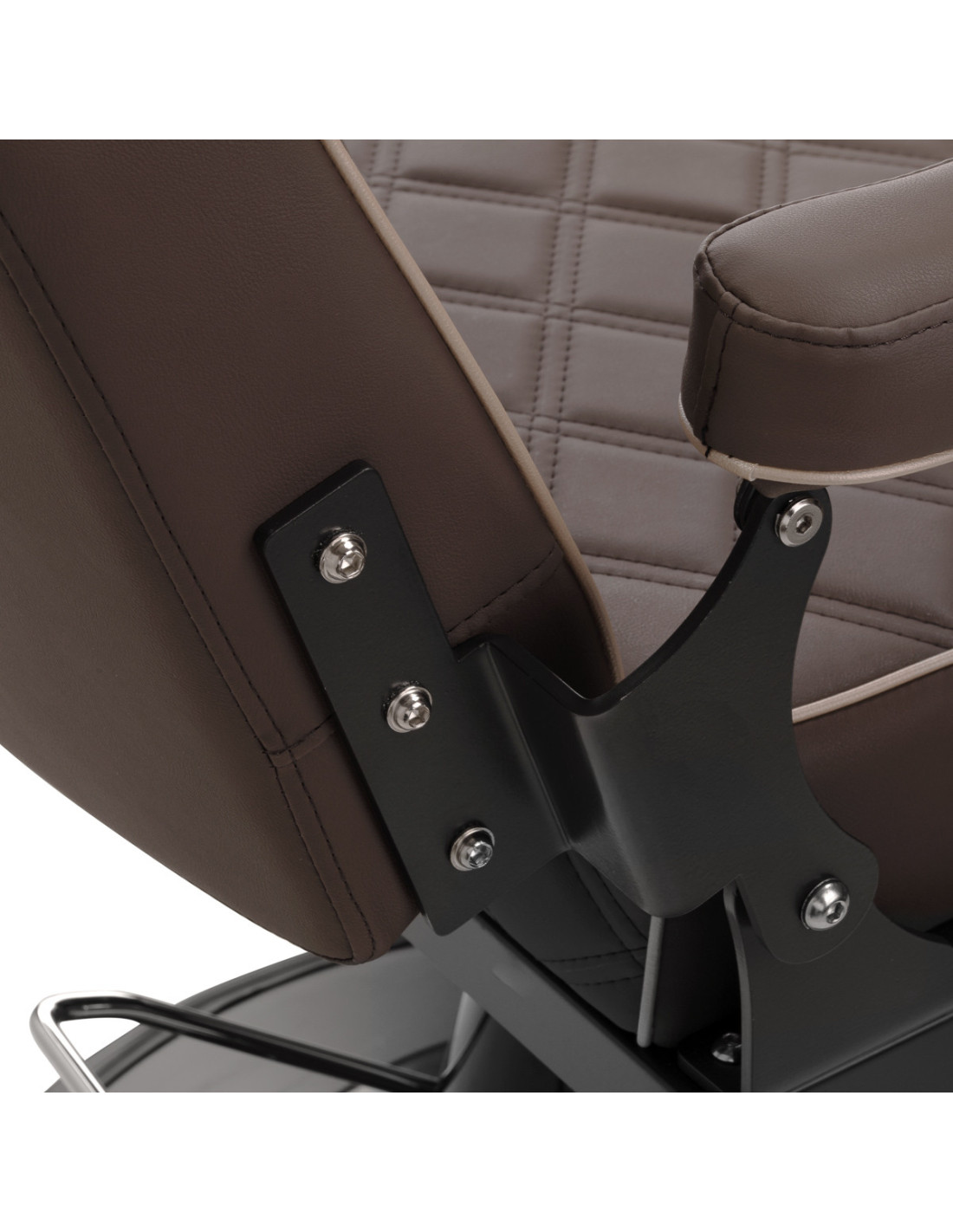 Eleganzo Friseurstuhl in Braun und Schwarz – Authentischer Stil und solide Struktur