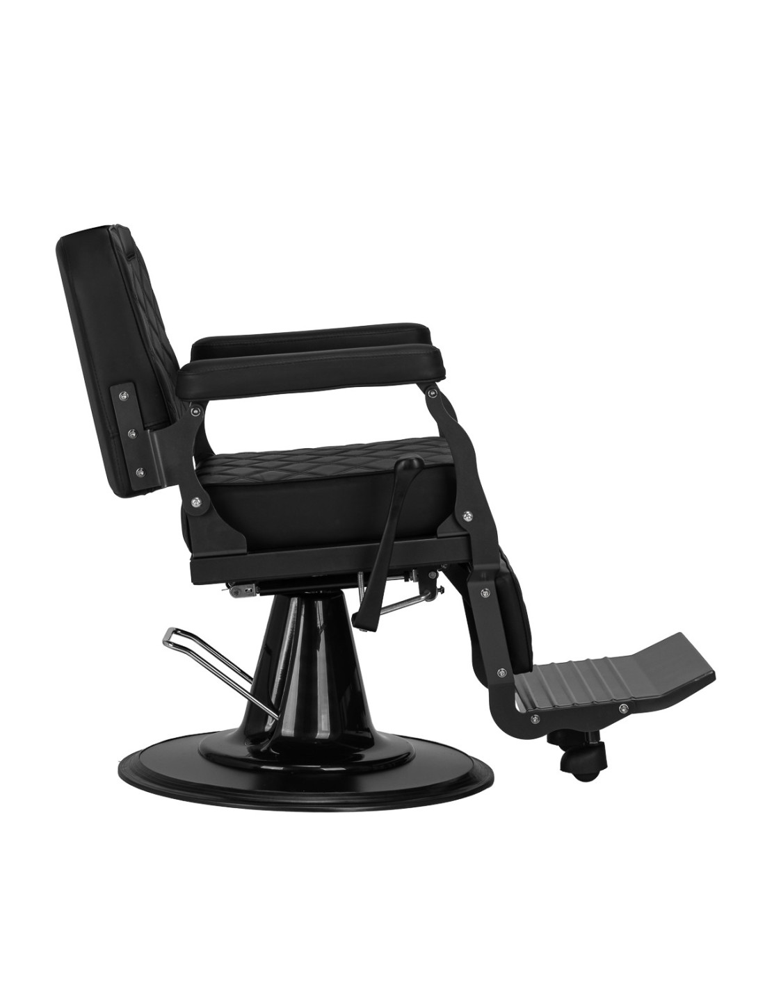 Cadeira de barbeiro Eleganzo Black – Versão com encosto de cabeça embutido