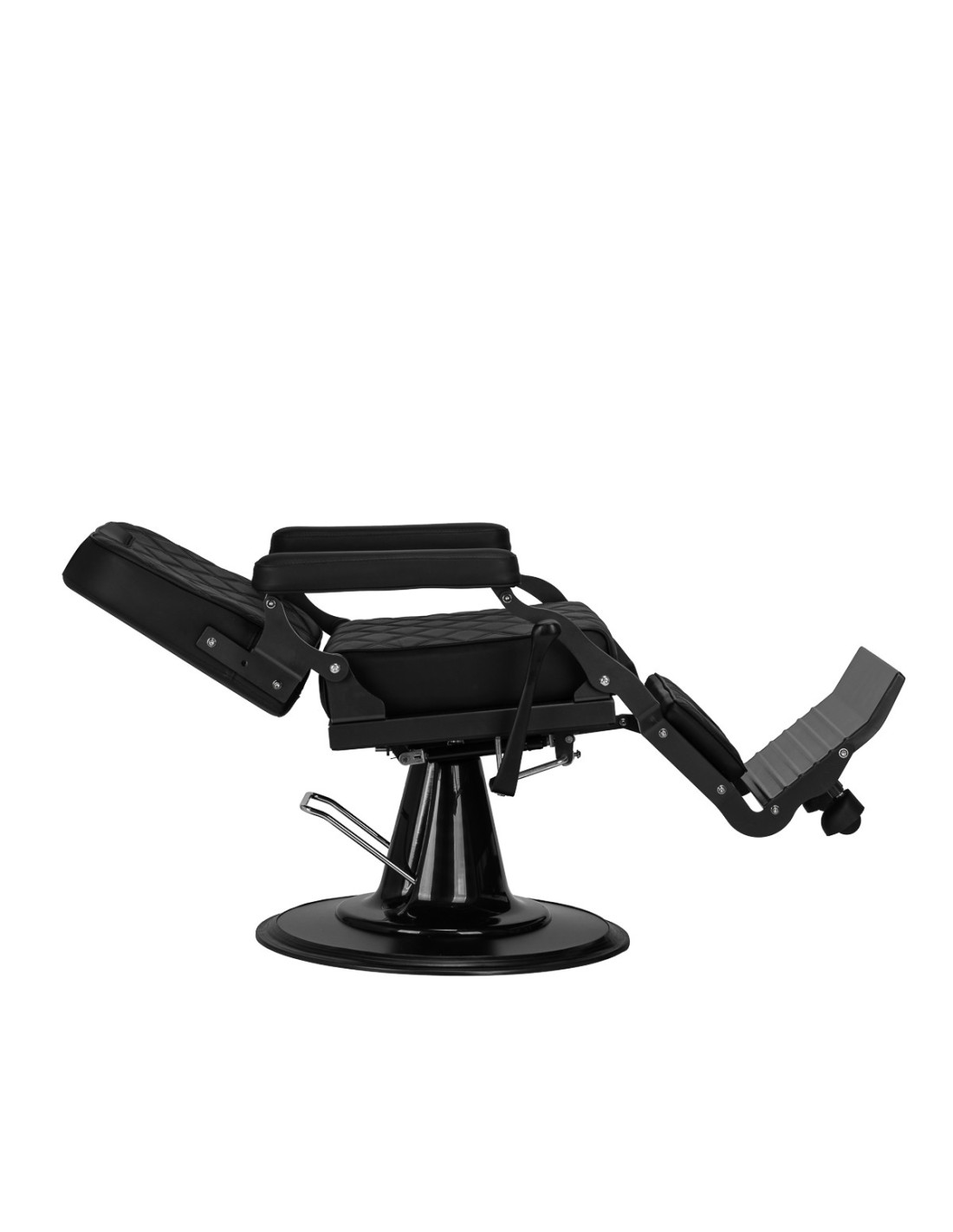 Cadeira de barbeiro Eleganzo Black – Versão com encosto de cabeça embutido