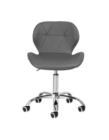 Grauer Kosmetikhocker Elegancia mit Chromgestell 