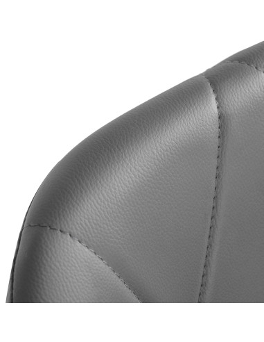 Taburete cosmético Elegancia gris con base cromada 