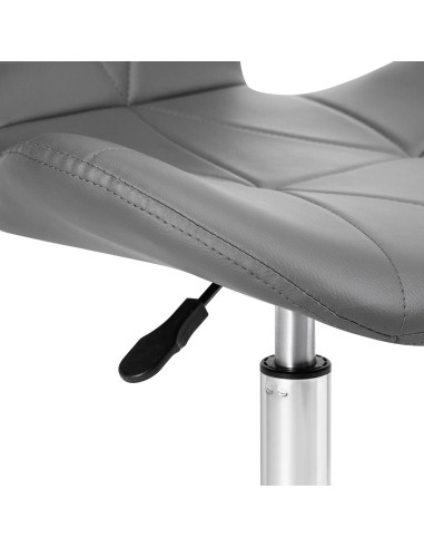 Elegancia grijze cosmetische kruk met chromen onderstel 