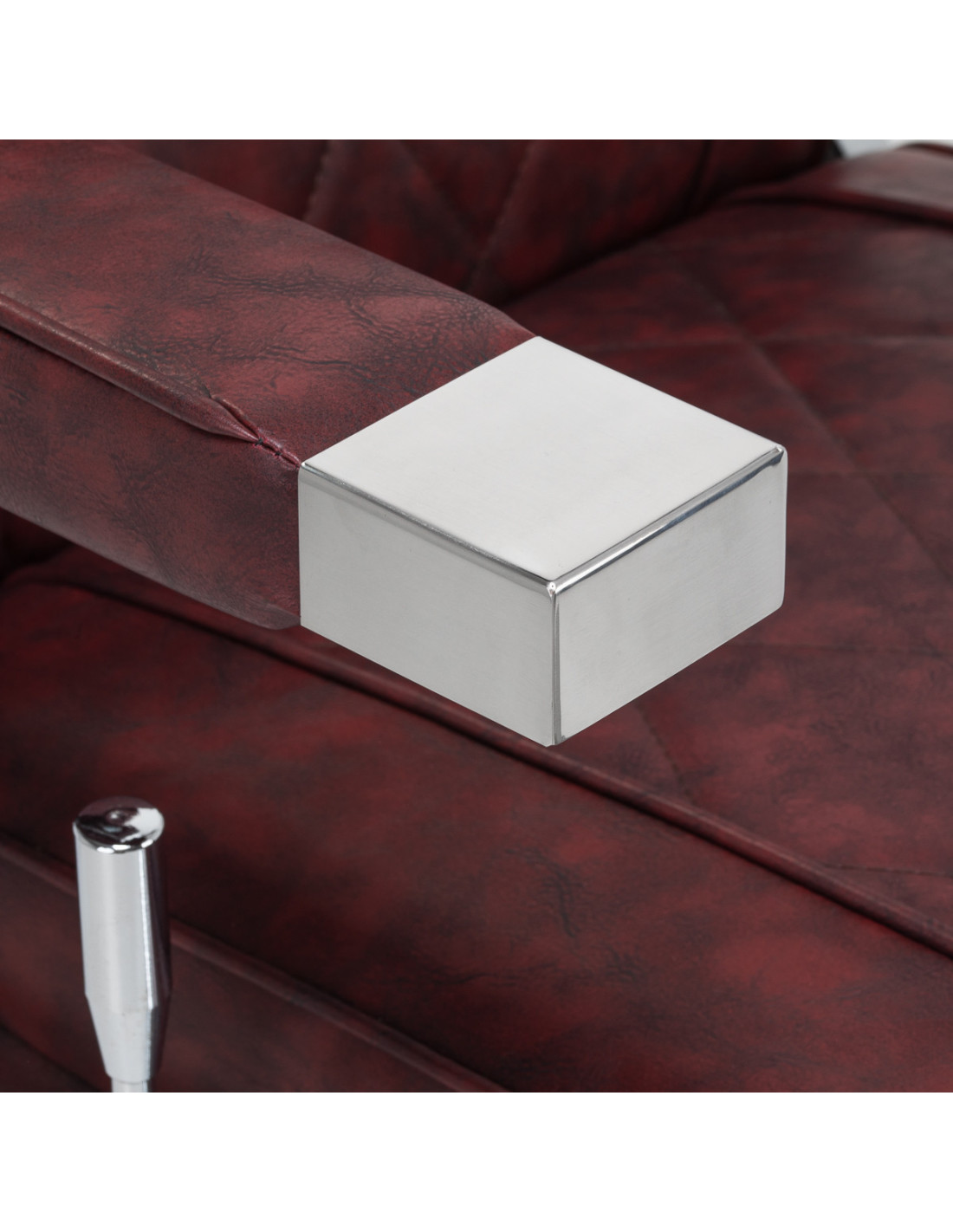 Diamond Steel Bordeaux Barberstuhl – Eleganz & Power Chrom 