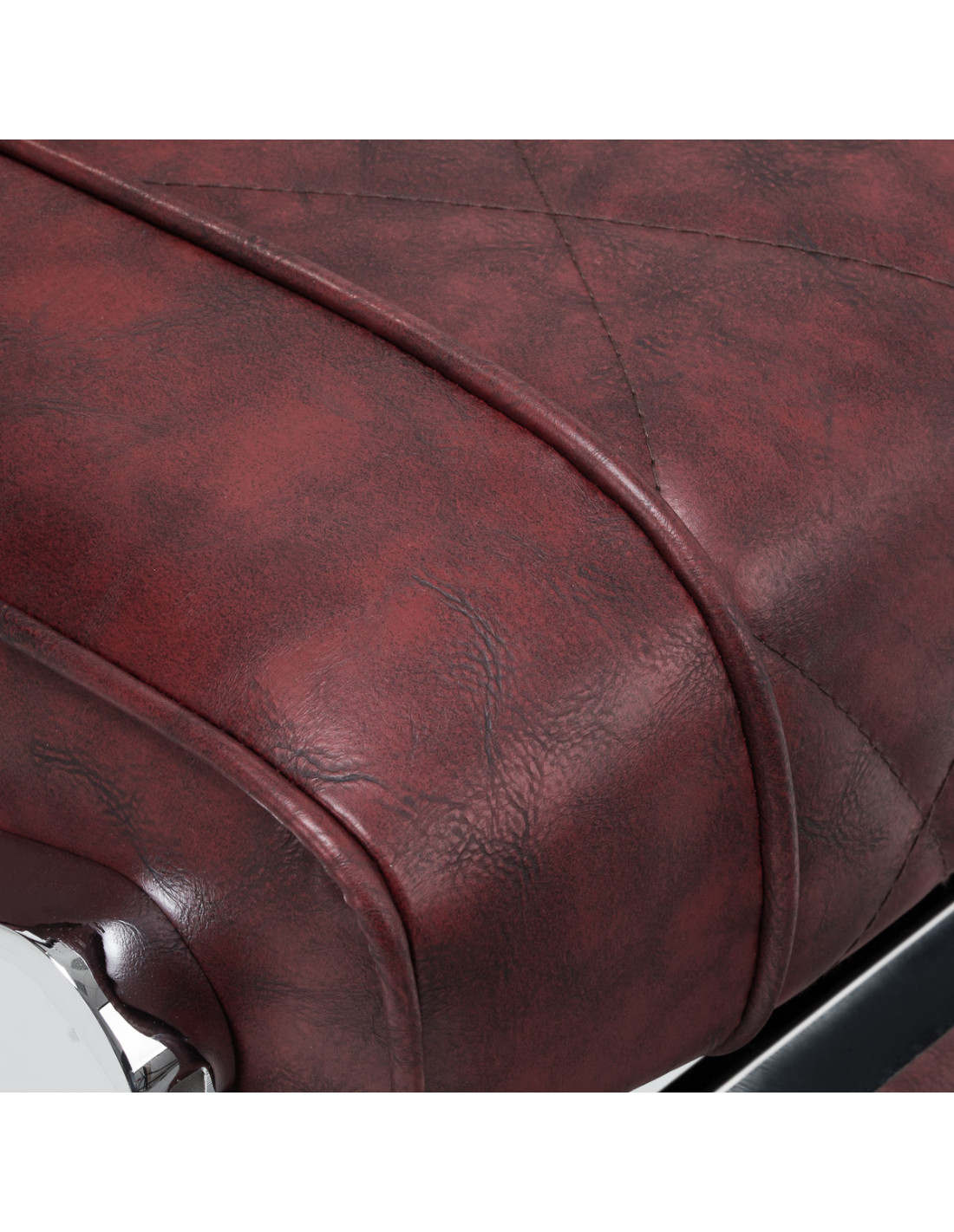 Fotel barberski Diamond Steel Bordeaux – Elegance & Power Chrome 